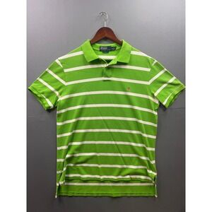 Polo Ralph Lauren Polo Shirt Mens Green Striped Custom Fit Short Sleeve XL